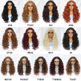 Black Brown Curly Wig Synthetic Lace Front Wigs For Women Blonde Orange Female Lace Wig 13X4.5X1 Cosplay Hair Daily Use