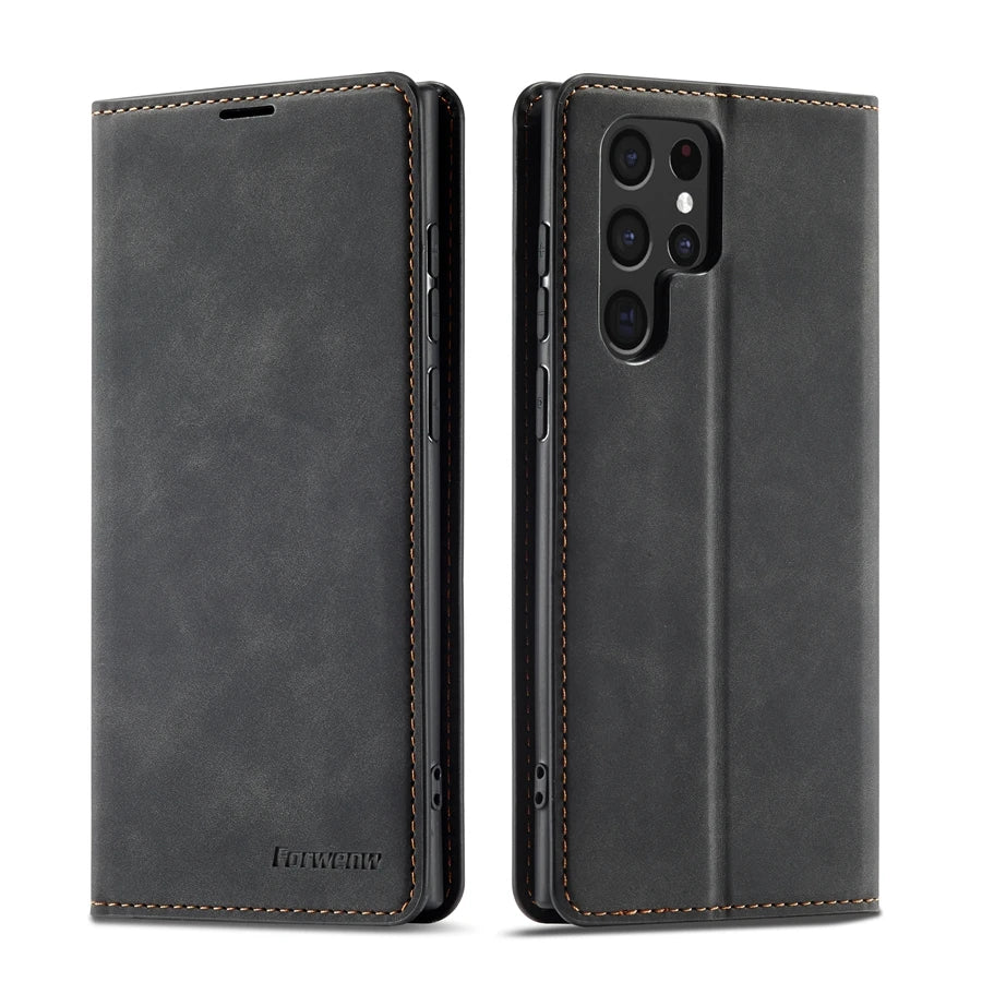 Wallet Magnetic Flip Card Slot Leather Case For Samsung Galaxy S24 Ultra S23 Plus S22 S21 S20FE A05s A14 A15 A34 A35 A53 A54 A55
