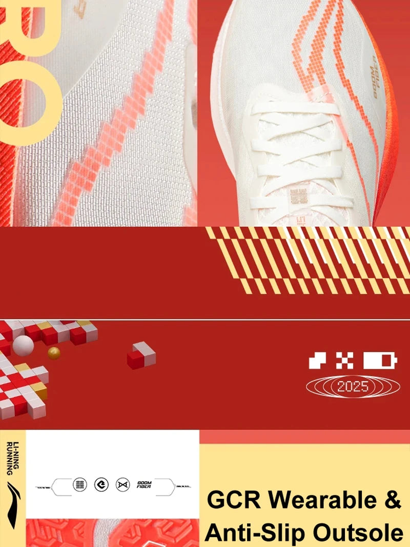Li-Ning Women RED HARE 8 PRO Racing Running Shoes BOOM FIBER Cushion GCR LOC Sport Shoes Wearable Breathable Sneaker ARPV006