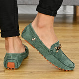 YRZL Men's Loafers Big Size 48 Soft Driving Moccasins High Quality Flats Genuine Leather Slip-on Suede Loafers for Men