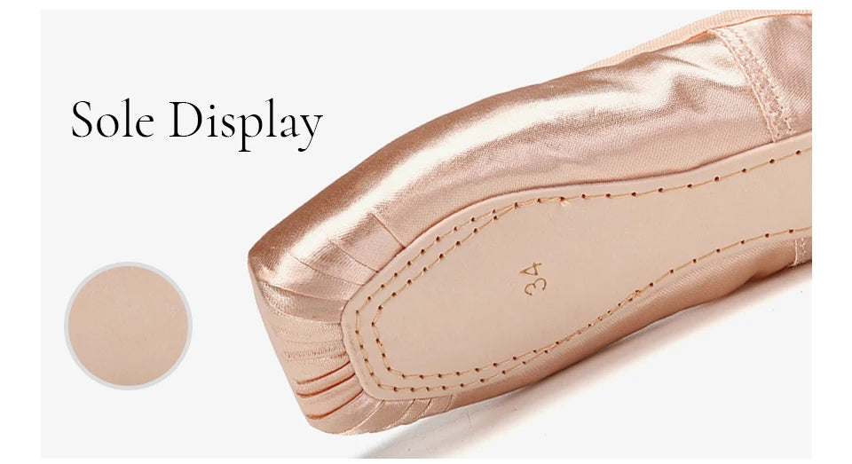Child And Adult Ballet Dance Shoes Girls Ballet Pointe Shoes Professional With Ribbons Shoes Series Classic Woman Ballet Shoes