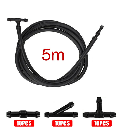 Tubo de limpador de para-brisa, 5m, tipo t/y/i, divisor, lavador de para-brisa, conector de mangueira, lâmina de limpador de carro automotivo, jato de para-brisa