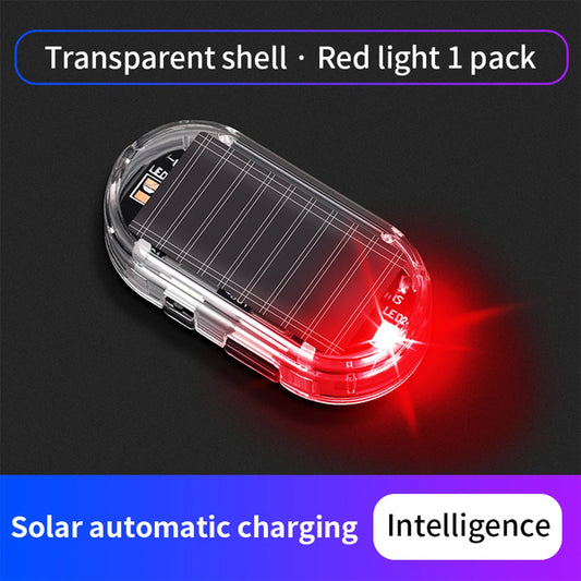 Car Fake Security Light Solar Powered Simulated Dummy Alarm Wireless Warning Anti-Theft Caution Lamp LED Blue/Red Flashing Light
