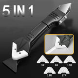 Caulking Finisher Tool Set, 5 in 1, Silicone Scraper, Smooth Sealant, Grout Kit, Floor Mold Removal, Hand Tool Set