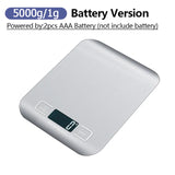 5kg/10kg Digital Kitchen Scale LCD Display Stainless Steel Electronic Scale Home Jewelry Food Snacks Baking Weighing Tools 