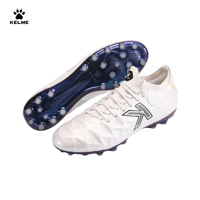 Botas de fútbol KELME MG de piel de becerro para césped artificial, antideslizantes, con amortiguación y entrenamiento, ZX80121058