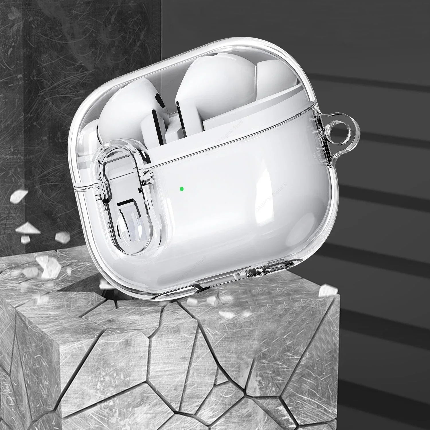 Funda de Auriculares inalámbricos con Bluetooth para Samsung Galaxy Buds3 Pro, funda transparente de TPU con bloqueo seguro para auriculares con llavero