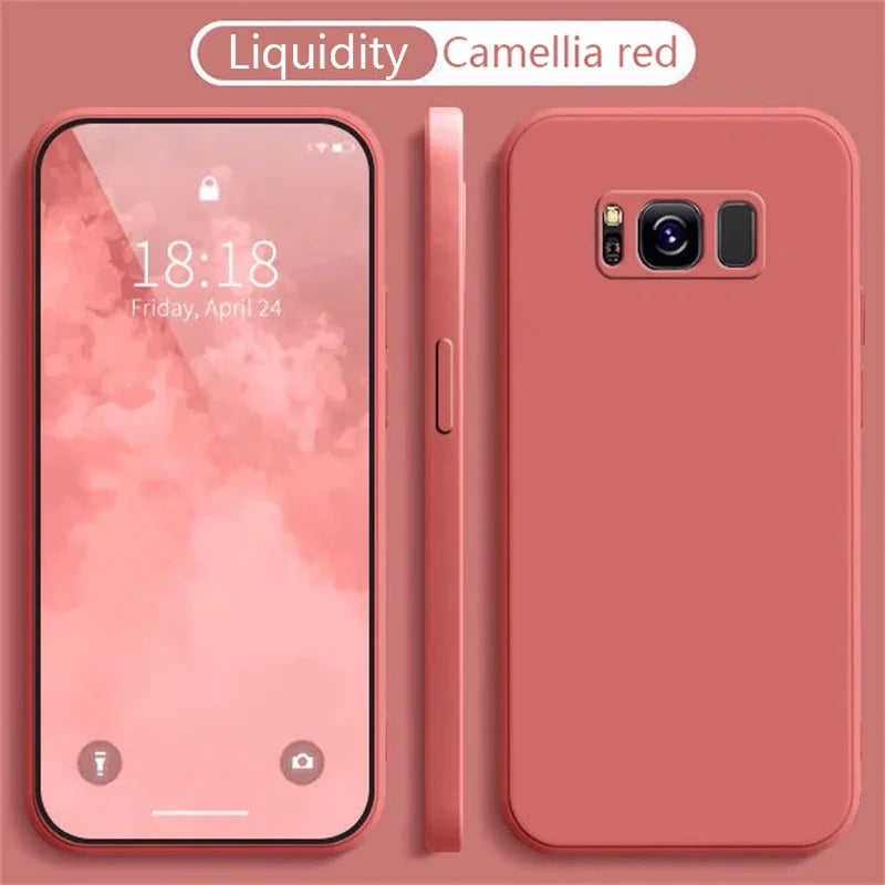 Liquid Silicone Phone Case for Samsung Galaxy S8 S9 S10 Plus Soft Camera Protective Shockproof Back Cover Samsung 8Plus