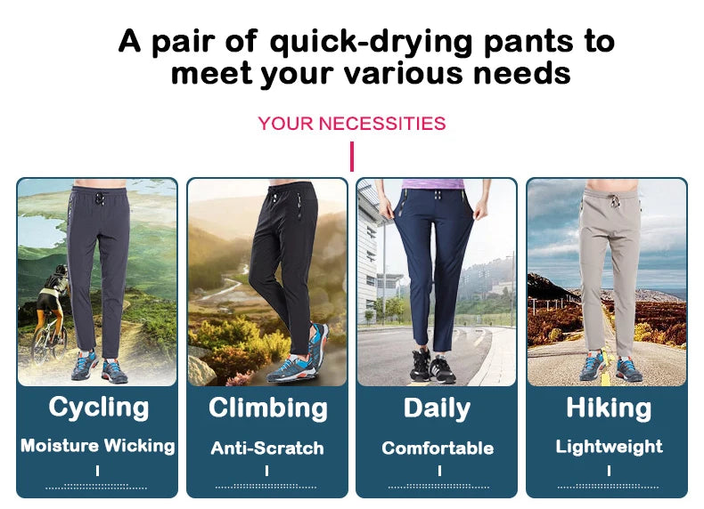 LNGXO Women Men Camping Pants Climbing Trekking Outdoor Sports Thin Pants Unisex Summer Quick Dry 4-Way Stretch Hiking Trousers