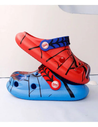 Disney Children's Slippers Summer Boys Spiderman Slipper Anti-slip Hole Kids Beach Shoes Soft Bottom Toddler Home Slipper