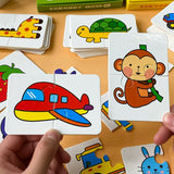 32-Piece Montessori Educational Toddler Matching Cards Learning Games for Kids, Toys for Kids 2 to 4 Years Old, Cartoon Puzzle for Babies