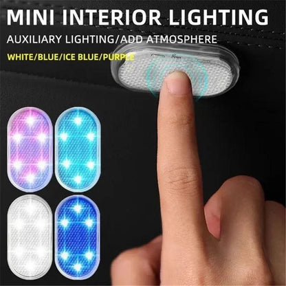 Luces LED inalámbricas para interior de coche, luces LED para interior de coche, luz de neón recargable por USB