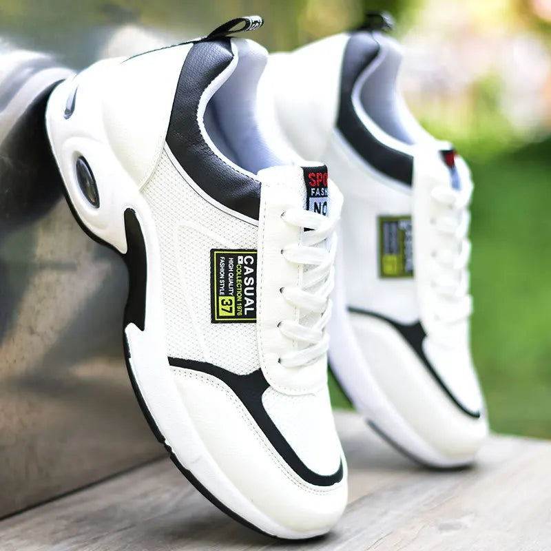 Zapatillas de running para hombre, transpirables, con amortiguación de aire, con cordones, antideslizantes, para exteriores