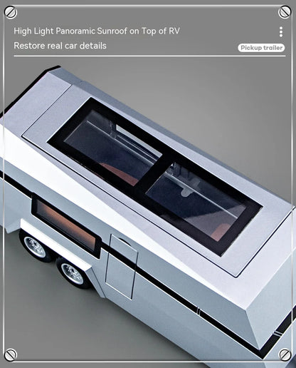 Camiones de juguete para niños, modelo Cybertruck, camioneta plateada, de metal fundido a presión, con sonido y luz, a partir de 3 años, escala 1:32.