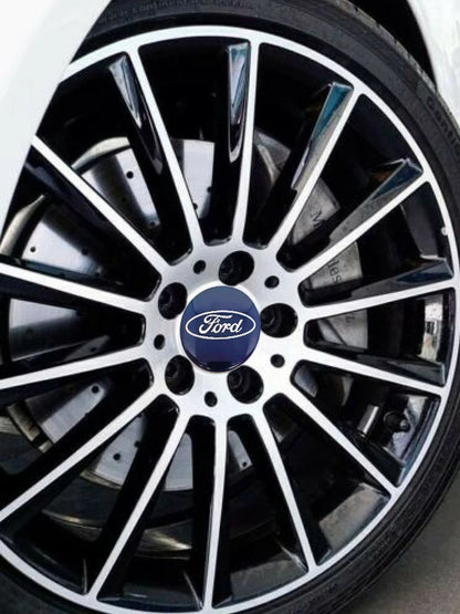 4 X 54MM Wheel Centre Caps Set Hub Centre Rim Cover Badge Blue Center Wheel Cap Kit For Ford Most Models Focus Fiesta Ka Kuga