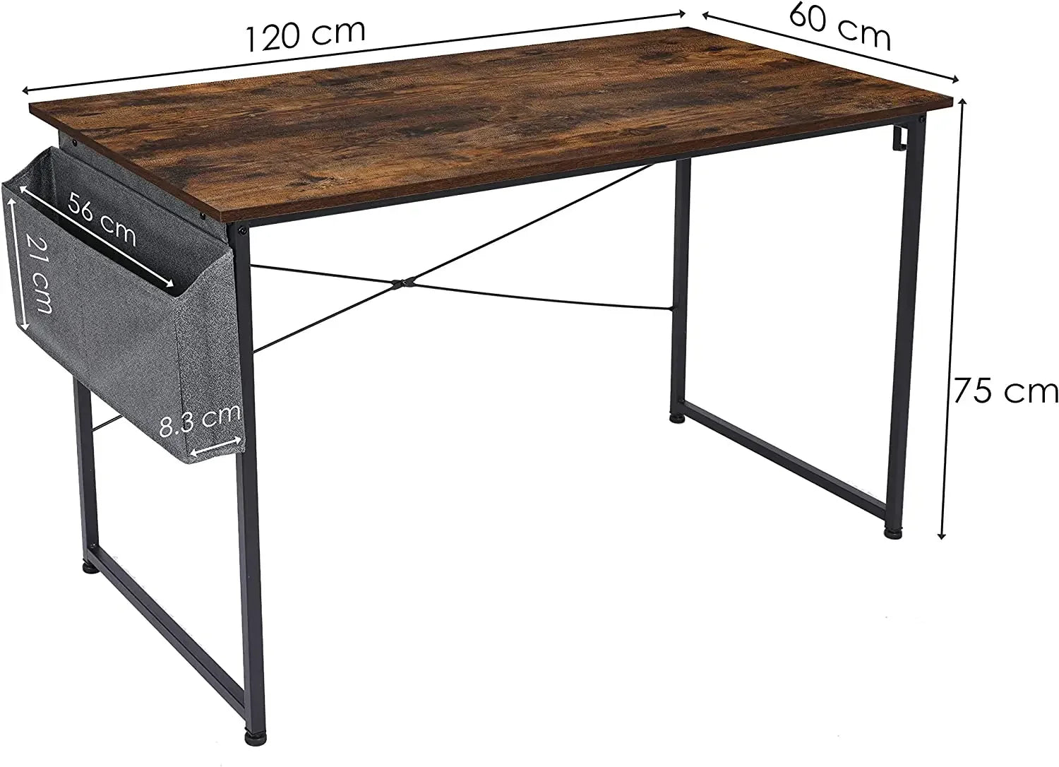 Homfa Desk Computer PC Desk Laptop Table Home Office School  Work Desk Stable with Organizer 100 x 50cm