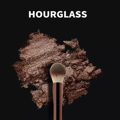 10pcs/set Hourglass Makeup brushes Powder Eyeshadow Domed Crease Make up brush Stippling Angled Shadow Brow with cosmeetic bag