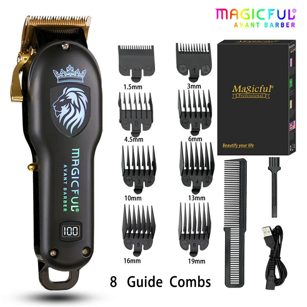 MAGICFUL New Professional Hair Clipper Rechargeable Electric Trimmer For Men Beard Kids Barber Cutting Machine Haircut Machine