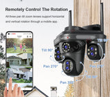 LS VISION 10X Optical Zoom 4-Screens WiFi IP Camera  35MP Outdoor Wifi Security PTZ Cam Auto Tracking Home Surveillance Cameras