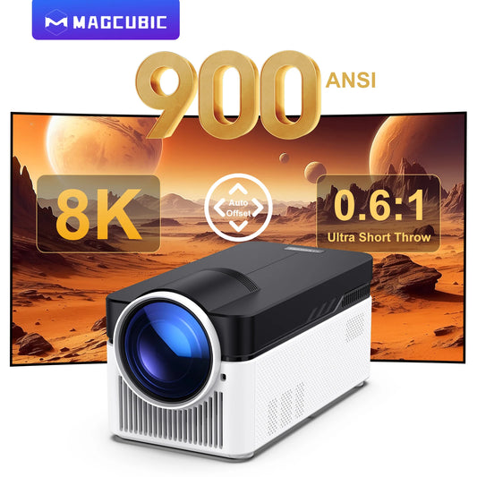 Proyector Magcubic HY450 de alcance ultracorto con compensación automática, 8K, 4K, 1080P, 900ANSI, BT5.4, enfoque electrónico, WiFi6, AllwinnerH716, voz