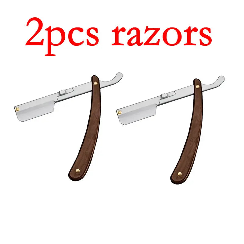 Stainless Steel Folding Shave Knife Beard Straight Razor Hair Dressing Tool Men Manual Convenience Hair Trimmer Shaver Barbeador