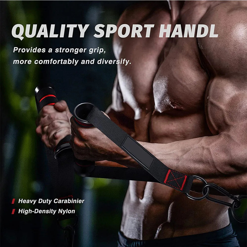 Cuerda para bajar tríceps, manijas de tracción facial, cuerda de empuje hacia abajo para bíceps, espalda, hombros, tríceps, cuerda de tensión para fitness, accesorio de gimnasio