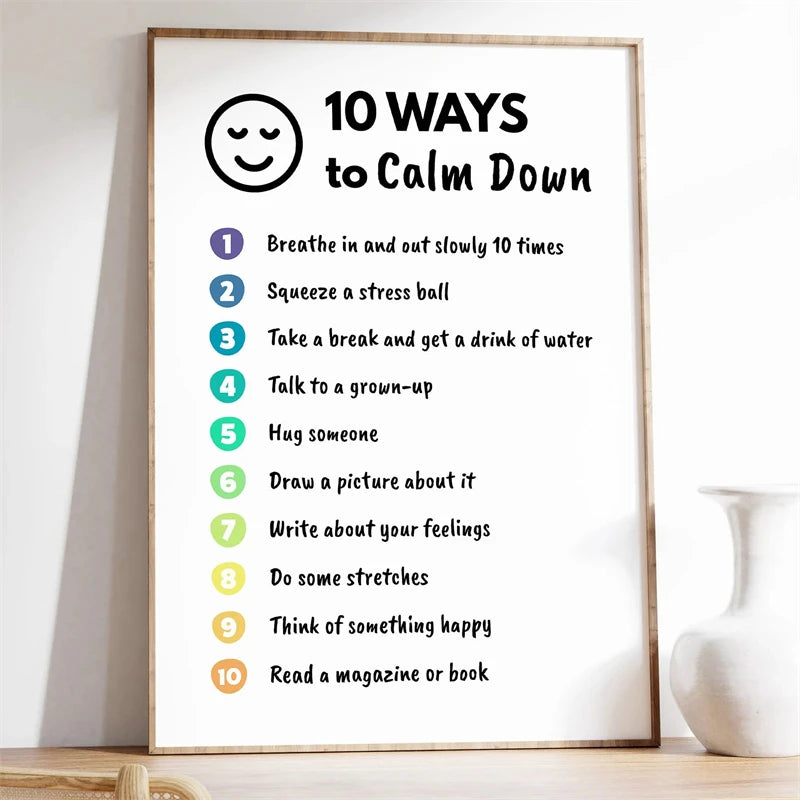Mental Health Poster Encouragement Prints Calm Corner Canvas Painting Therapy Wall Art Picture Classroom Home Decoration