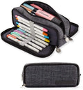 Black Pencil Pouch Stationery Holder Bag Gift Case Pen Ruler Organizer School Student Supplies Canvas Zipper Open Cosmetic Bag A