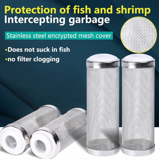 12/16mm Aquarium Inflow Inlet Filter Stainless Steel Mesh Net Guard Fish Tank Filter Accessories Intake Strainer Pre-filter Cover