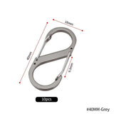 10Pcs S Type Mini Keychain Hook Stainless Steel Carabiner With Lock Anti-Theft Outdoor Camping Backpack Buckle Key-Lock Tool