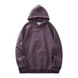 Dukeen-Men's Solid Color Heavyweight Fleece Hoodies, Loose Long Sleeve Clothes, Monochrome, 400G, Autumn, 2023 