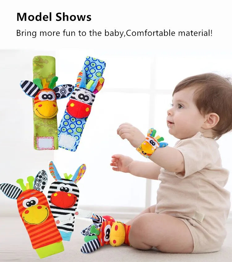Baby Toys 0 6 12 Months Cute Stuffed Animals Baby Rattle Socks Wrist Baby Rattles Newborn Toys Make Sounds Games For Babies