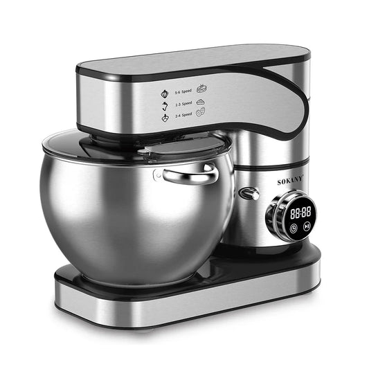 Electric Kitchen Mixer, Stainless Steel Bowl with Dough Hook, Whisk & Blender, Food Blender for Baking, Cake & Cook