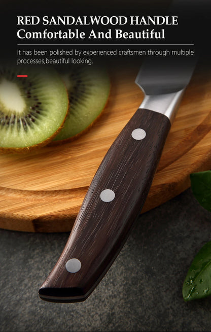 XINZUO profesional completo 7 Uds juego de cuchillos alemán 1,4116 juegos de cuchillos de cocina de acero inoxidable la mejor herramienta Santoku para cortar cocina