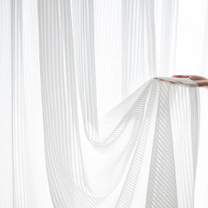 Vertical Louvered Chiffon Transparent Curtains High-quality Sun Shading White Chiffon Suitable for Living Rooms and Bedroom 1PC