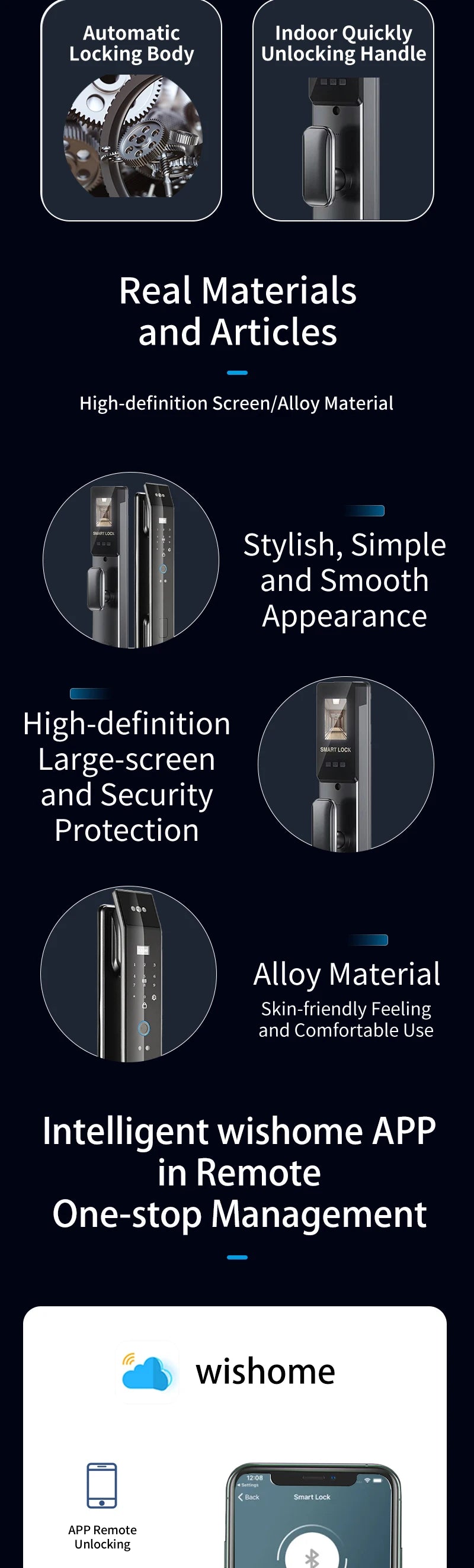 3D Face Smart Door Lock Biometric Recognition Fingerprint Password IC Card APP Wifi Lock Unlock for Home House Apartment