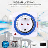 Temporizador de 24 horas para UE/EE. UU., enchufe con temporizador, conexión a tierra mecánica, programable, con cuenta regresiva inteligente, interruptor de bucle, apagado automático