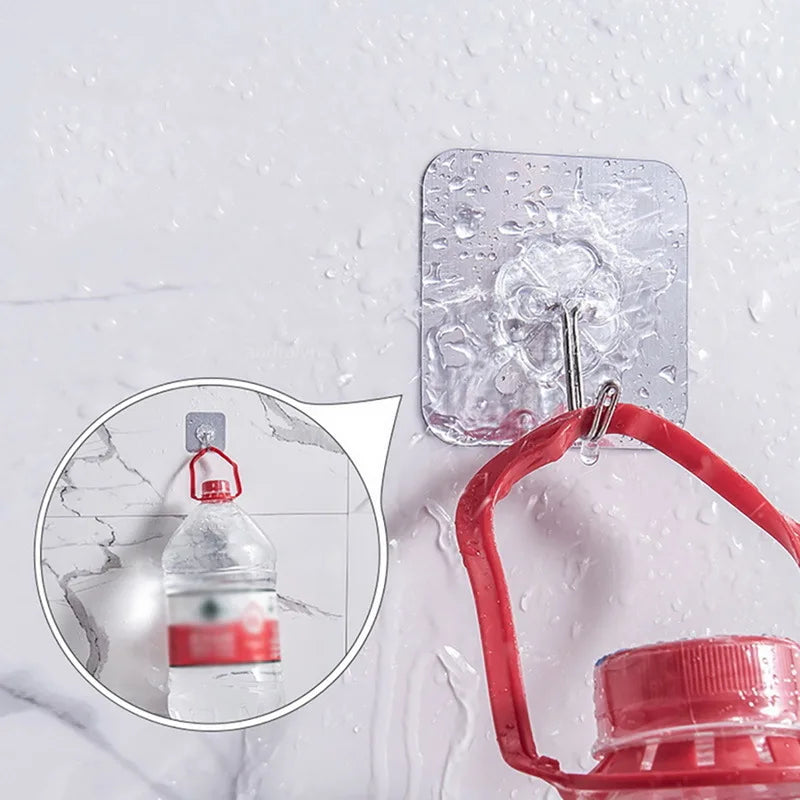 Transparent Self Adhesive Wall Hooks Heavy Duty Multi-Purpose Wall Hook Key Holder Towel Holder For Kitchen Bathroom Accessories