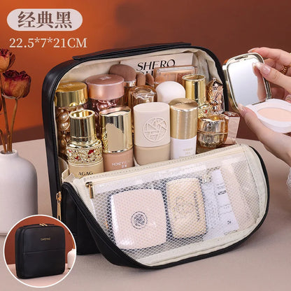 Professional Stand up Cosmetic Bag Large Capacity Travel Toiletry Organizer With Multiple Compartments Portable Storage Pouch