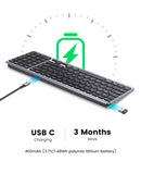 UGREEN Keyboard Wireless Bluetooth 5.0 2.4G Russian/Korean/EN 99 Keycaps For MacBook iPad PC Tablet USB C Rechargeable Keyboard