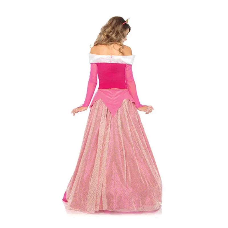 2025 Adult Costume Women Deluxe Pink Sleeping Beauty Princess Aurora Gorgeous costume For Halloween Party Fancy Dress