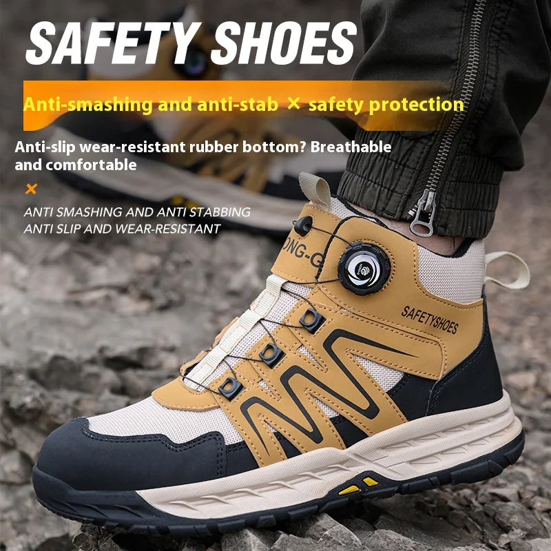New Safety Boots Men Work Indestructible Shoes Sneakers Steel Toe Protective Boots Anti-smash Anti-puncture Work Tactical Boots