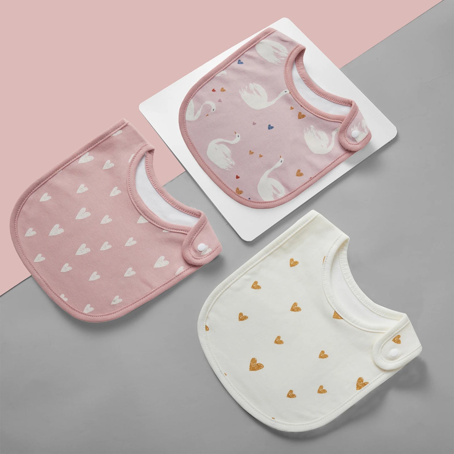 3pcs/set Baby Girl Boy Feeding Bibs Waterproof Apron Cartoon Towel Kids Toddler Dinner Bandanas Burp Cloths Baby Accessories