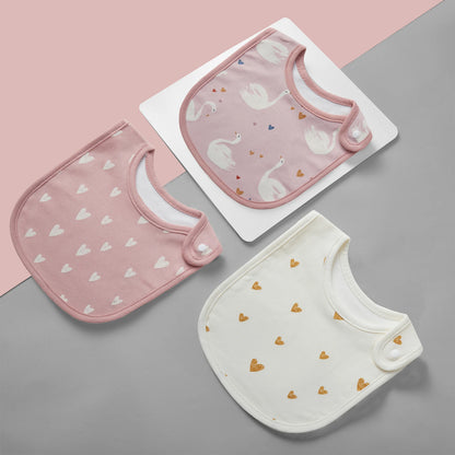 3pcs/set Baby Girl Boy Feeding Bibs Waterproof Apron Cartoon Towel Kids Toddler Dinner Bandanas Burp Cloths Baby Accessories