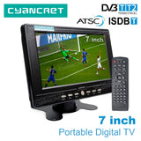 LEADSTAR D768 7 inch Portable TV DVB-T2 ATSC ISDB-T tdt DTT Digital and Analog mini small Car TV Television Support TF H.265 AC3