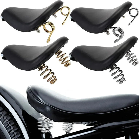 12" Motorcycle Universal PU Solo Driver Seat Springs Bracket Mount Kit For Harley Honda Yamaha Kawasaki Suzuki Indian Triumph