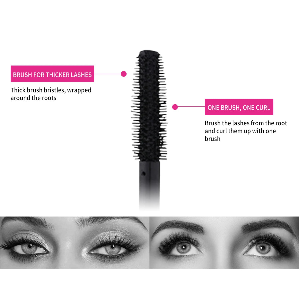 Máscara de pestañas Barubt-4D, alargadora, resistente al agua, resistente al sudor, no se corre, fácil de retirar 