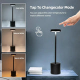 Table Lamp LED Touch Sensor Desktop Night Light Rechargeable Wireless Reading Lamp 3 Colors Adjustable Creative Ambient Light