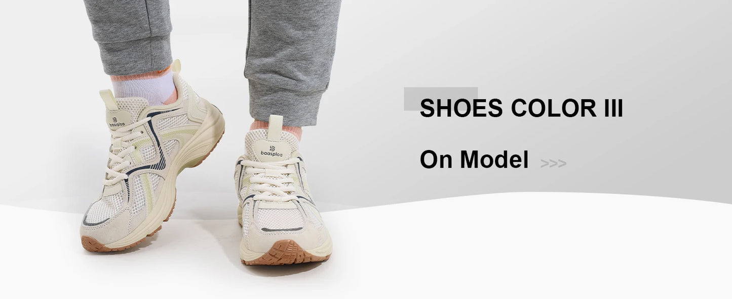 Baasploa Women Running Sneakers Mesh Breatable New Summer Walking Shoes Famale Cushioning Elaticity Comfort Soft Sport Shoe