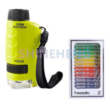 Pocket Microscope Kids Science Toy Kit 60-120x Educational Mini Handheld Microscope with LED Light Outdoor Children Stem Toy